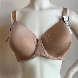 Paramour Beige Full Coverage Bra with support sides 38DDD NWT
